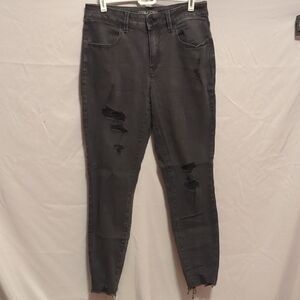 Maurices Black Distressed Skinny Jeans